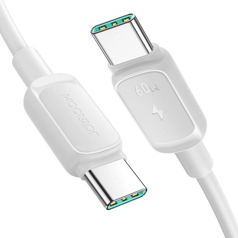 Joyroom S-A14 Multi-Color Series USB-C - USB-C laidas, 60 W, 480 Mbps, 1,2 m, baltas (S-CC100A141W)