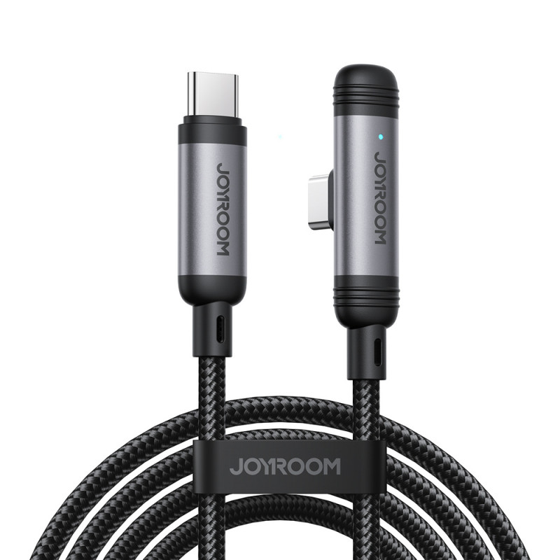 Joyroom EnjoyX Series S-A56 90° USB-C - USB-C kabelis, 60 W, 480 Mbps, 1,2 m, juodas