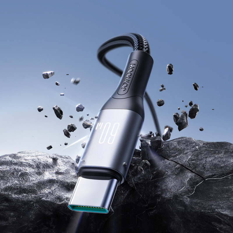 Joyroom Flash Series S-A28 USB-C - USB-C kabelis, 60 W, 480 Mbps, 1 m, juodas