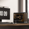 Jonsbo D33 Wood kompiuterio korpusas, Micro-ATX, mATX, grūdintas stiklas, juodas, mediena