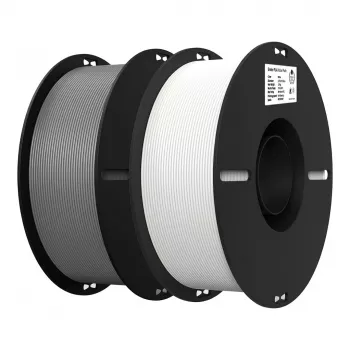 Creality PLA+ 3D spausdintuvo gija 1,75 mm, balta + pilka, 2 ritės po 1 kg, 3301010365