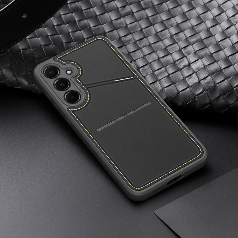 Dux Ducis Rafi II dėklas Samsung Galaxy S25 su stovu ir piniginėle, juodas