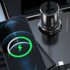 Dudao R5ProN automobilinis įkroviklis su integruotu 3 viename laidu (Lightning / USB-C / micro USB), 3,4 A, 1 m, juodas