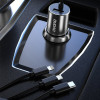 Dudao R5ProN automobilinis įkroviklis su integruotu 3 viename laidu (Lightning / USB-C / micro USB), 3,4 A, 1 m, juodas