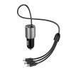 Dudao R5ProN automobilinis įkroviklis su integruotu 3 viename laidu (Lightning / USB-C / micro USB), 3,4 A, 1 m, juodas