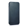 iCarer CE Oil Wax Premium Leather Folio Case magnetinis atverčiamas dėklas, skirtas iPhone 14 Plus, MagSafe, mėlynas (AKI14220707-BU)