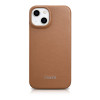iCarer CE Premium Leather Folio Case magnetinis atverčiamas dėklas, skirtas iPhone 14 Plus, MagSafe, rudas (WMI14220715-BN)