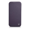 iCarer CE Premium Leather Folio Case magnetinis atverčiamas dėklas, skirtas iPhone 14 Plus, MagSafe, tamsiai violetinis (WMI14220715-DP)