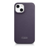 iCarer CE Premium Leather Folio Case magnetinis atverčiamas dėklas, skirtas iPhone 14 Plus, MagSafe, tamsiai violetinis (WMI14220715-DP)