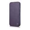 iCarer CE Premium Leather Folio Case magnetinis atverčiamas dėklas, skirtas iPhone 14 Plus, MagSafe, tamsiai violetinis (WMI14220715-DP)