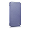 iCarer CE Premium Leather Folio Case odinis dėklas, skirtas Apple iPhone 14 Plus / 15 Plus, MagSafe, šviesiai violetinis (ICR413)