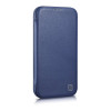 iCarer CE Premium Leather Folio Case magnetinis atverčiamas dėklas, skirtas iPhone 14 Plus, MagSafe, mėlynas (WMI14220715-BU)