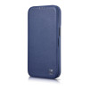 iCarer CE Premium Leather Folio Case magnetinis atverčiamas dėklas, skirtas iPhone 14 Plus, MagSafe, mėlynas (WMI14220715-BU)