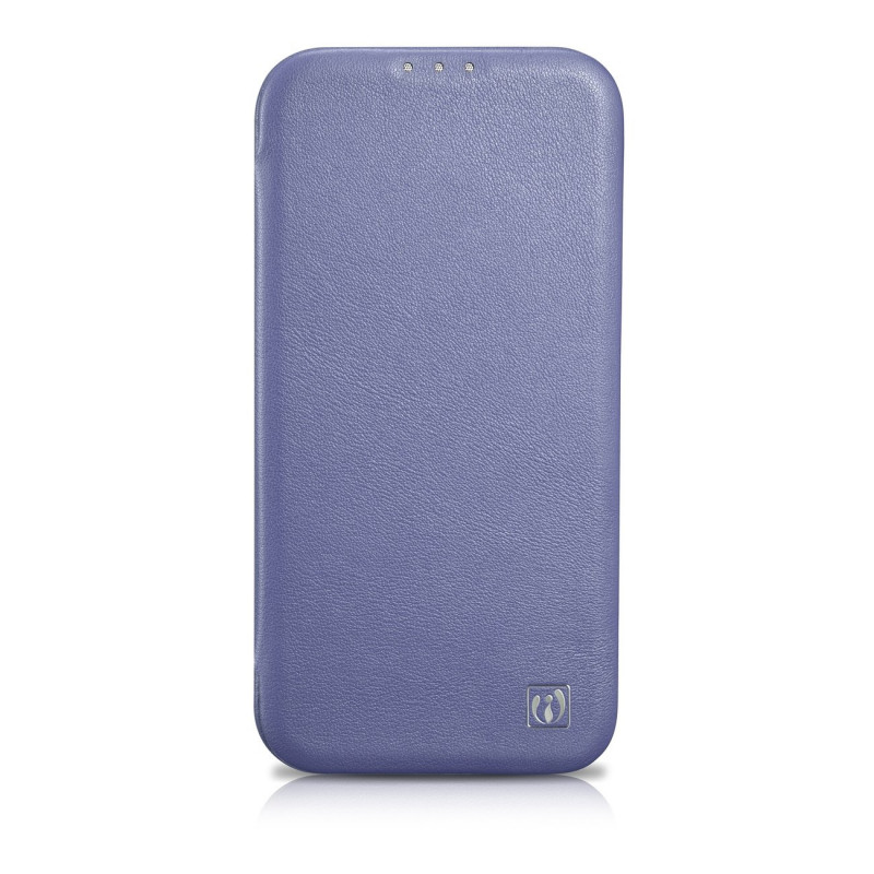 iCarer CE Premium Leather Folio Case odinis dėklas, skirtas Apple iPhone 14 Pro Max, MagSafe, šviesiai violetinis (ICR419)