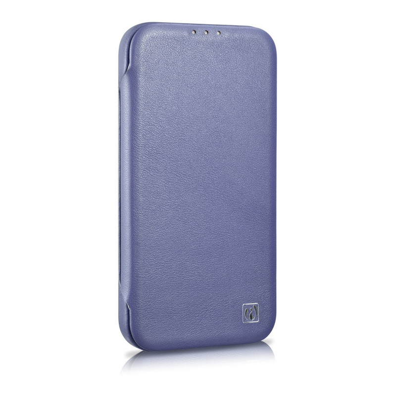 iCarer CE Premium Leather Folio Case odinis dėklas, skirtas Apple iPhone 14 Pro Max, MagSafe, šviesiai violetinis (ICR419)