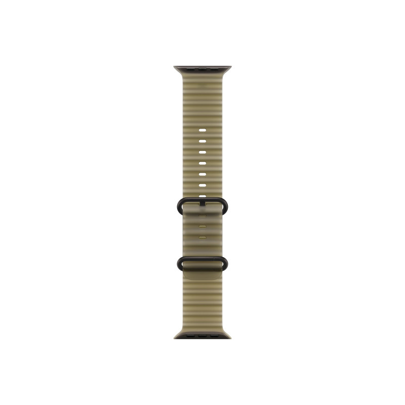 Apple Ocean Band išmaniojo laikrodžio dirželis 49 mm, pusiau skaidrios jūržolių žalios spalvos, juodo titano apdaila, MKAV4ZM/A