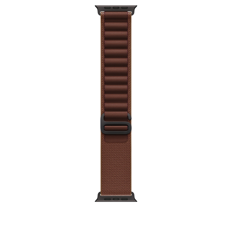 Apple Alpine Loop išmaniojo laikrodžio dirželis 49 mm, bordo spalvos, didelis dydis, juodo titano apdaila, MKF24ZM/A