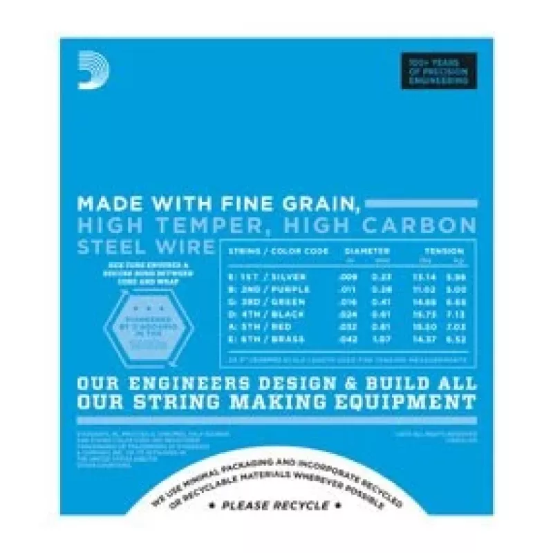 Daddario D'Addario EXL120 Super Light elektrinės gitaros stygos, 9-42