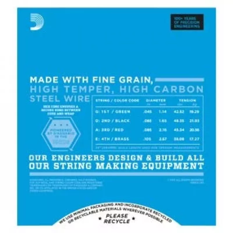 Daddario D'Addario EXL165 basinės gitaros stygos, Regular Light 45–105