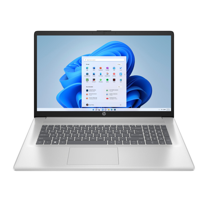 HP 17-cp3575ng nešiojamasis kompiuteris, AMD Ryzen 7 7730U, 16 GB RAM, 1 TB SSD, vokiška klaviatūra (QWERTZ)