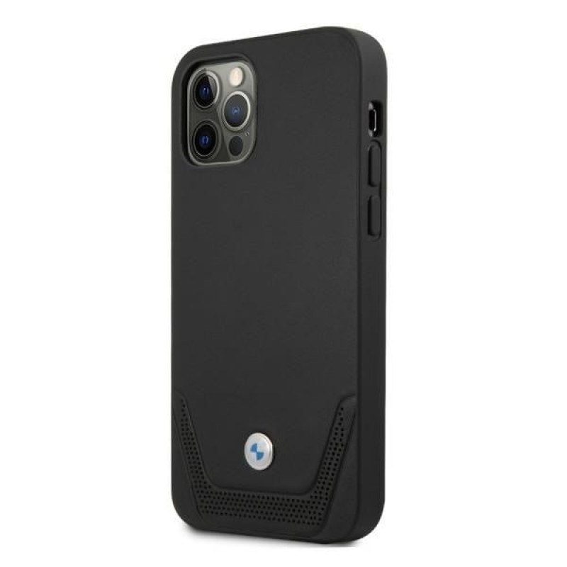 BMW BMHCP12LRSWPK Perforate odinis kietasis dėklas, skirtas Apple iPhone 12 Pro Max, juodas