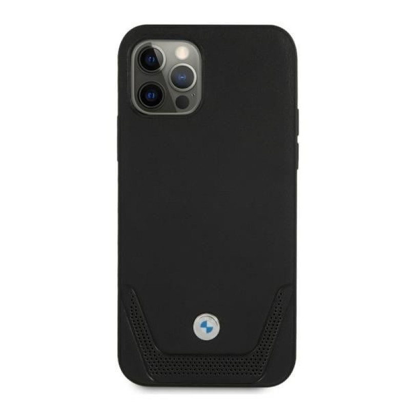 BMW BMHCP12LRSWPK Perforate odinis kietasis dėklas, skirtas Apple iPhone 12 Pro Max, juodas