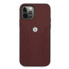 BMW BMHCP12MRSPPR Curve Perforate odinis kietasis dėklas, skirtas Apple iPhone 12 / 12 Pro, raudonas