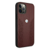 BMW BMHCP12MRSPPR Curve Perforate odinis kietasis dėklas, skirtas Apple iPhone 12 / 12 Pro, raudonas