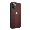 BMW BMHCP12LRSPPR Curve Perforate odinis kietasis dėklas, skirtas Apple iPhone 12 Pro Max, raudonas