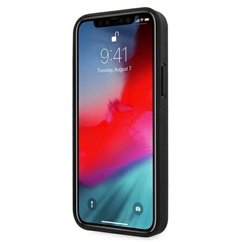 BMW BMHCP12SRSPPK Curve Perforate odinis kietasis dėklas, skirtas Apple iPhone 12 mini, juodas