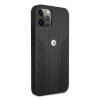 BMW BMHCP12MRSPPK Curve Perforate odinis kietasis dėklas, skirtas Apple iPhone 12 / 12 Pro, juodas