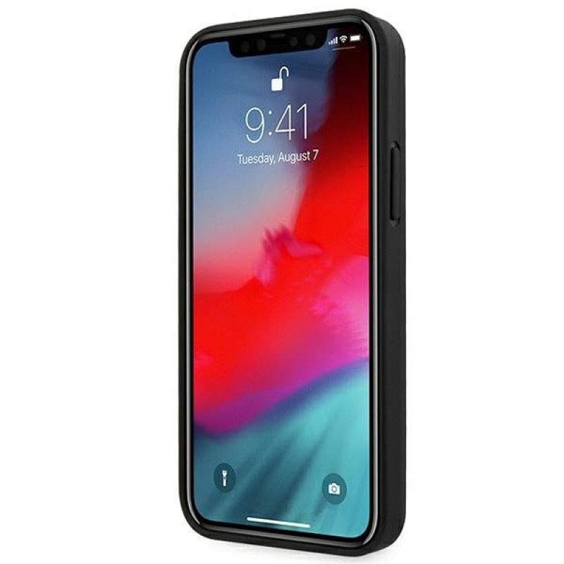 BMW BMHCP12LRSPPK Curve Perforate odinis kietasis dėklas, skirtas Apple iPhone 12 Pro Max, juodas