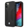 BMW BMHCP12MRSCSK Perforate Sides odinis kietasis dėklas, skirtas Apple iPhone 12 / 12 Pro, juodas