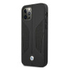 BMW BMHCP12MRSCSK Perforate Sides odinis kietasis dėklas, skirtas Apple iPhone 12 / 12 Pro, juodas