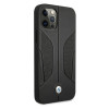 BMW BMHCP12MRSCSK Perforate Sides odinis kietasis dėklas, skirtas Apple iPhone 12 / 12 Pro, juodas