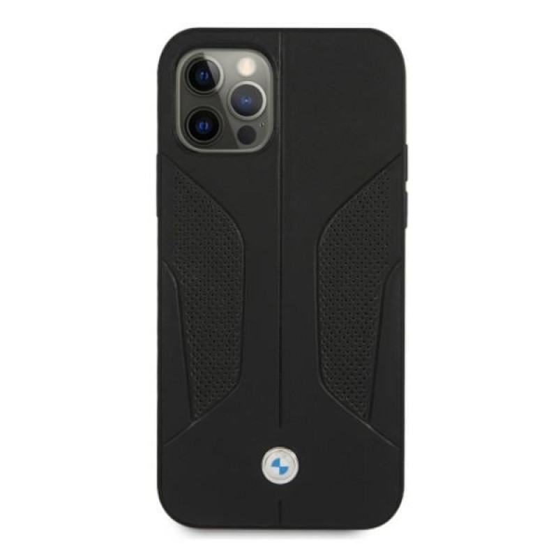 BMW BMHCP12LRSCSK Perforate Sides odinis kietasis dėklas, skirtas Apple iPhone 12 Pro Max, juodas