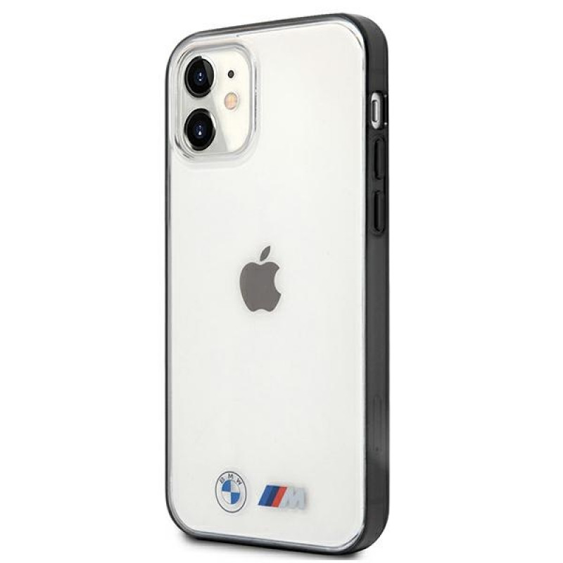 BMW BMHCP12SMBTOK Sandblast kietasis dėklas, skirtas Apple iPhone 12 mini, skaidrus