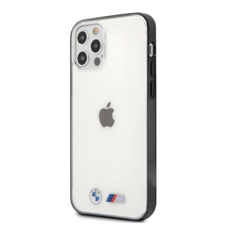 BMW BMHCP12LMBTOK Sandblast kietasis dėklas, skirtas Apple iPhone 12 Pro Max, skaidrus