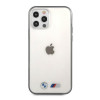 BMW BMHCP12LMBTOK Sandblast kietasis dėklas, skirtas Apple iPhone 12 Pro Max, skaidrus