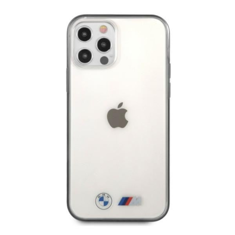 BMW BMHCP12LMBTOK Sandblast kietasis dėklas, skirtas Apple iPhone 12 Pro Max, skaidrus