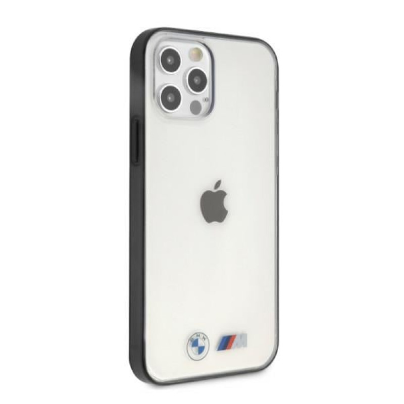 BMW BMHCP12LMBTOK Sandblast kietasis dėklas, skirtas Apple iPhone 12 Pro Max, skaidrus