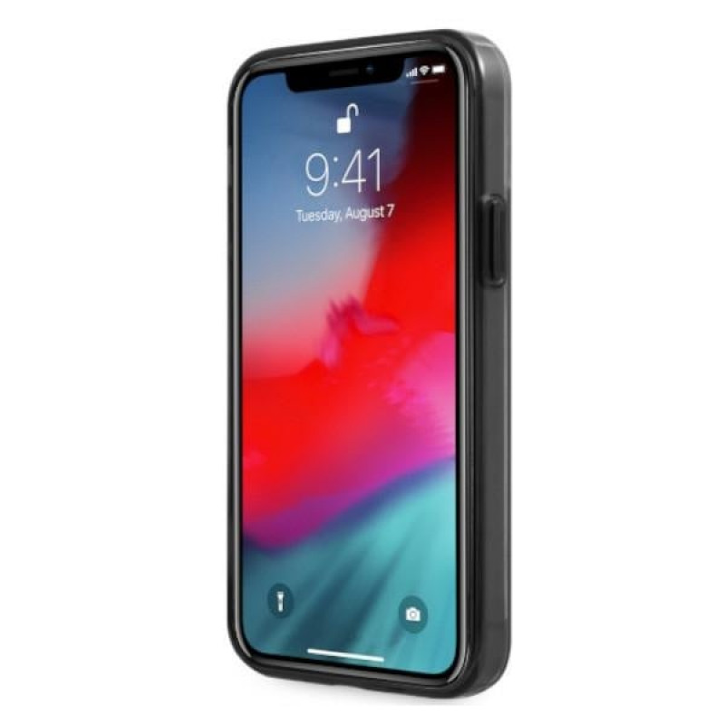 BMW BMHCP12LMBTOK Sandblast kietasis dėklas, skirtas Apple iPhone 12 Pro Max, skaidrus
