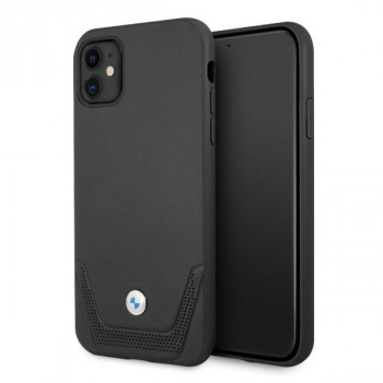 BMW BMHCN61RSWPK Leather Perforate kietasis dėklas, skirtas Apple iPhone 11, juodas