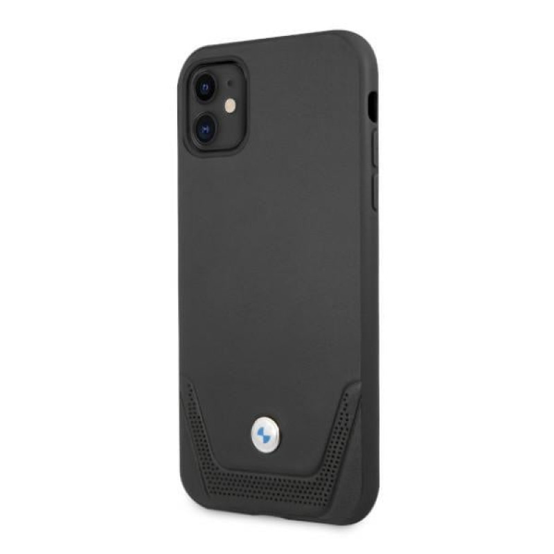 BMW BMHCN61RSWPK Leather Perforate kietasis dėklas, skirtas Apple iPhone 11, juodas