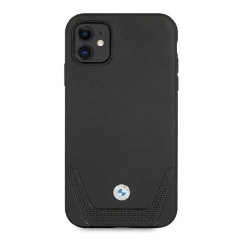 BMW BMHCN61RSWPK Leather Perforate kietasis dėklas, skirtas Apple iPhone 11, juodas