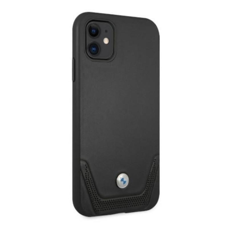 BMW BMHCN61RSWPK Leather Perforate kietasis dėklas, skirtas Apple iPhone 11, juodas