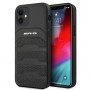 Mercedes-AMG AMHCP12SGSEBK Leather Debossed Lines kietasis dėklas, skirtas Apple iPhone 12 mini, juodas