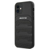 Mercedes-AMG AMHCP12SGSEBK Leather Debossed Lines kietasis dėklas, skirtas Apple iPhone 12 mini, juodas