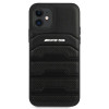Mercedes-AMG AMHCP12SGSEBK Leather Debossed Lines kietasis dėklas, skirtas Apple iPhone 12 mini, juodas