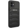 Mercedes-AMG AMHCP12SGSEBK Leather Debossed Lines kietasis dėklas, skirtas Apple iPhone 12 mini, juodas